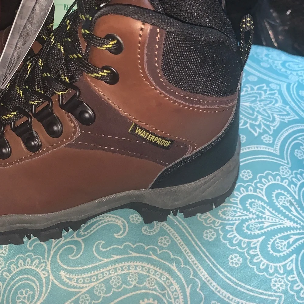 Magellan Outdoors Brown and Black Kids Waterproof Hiking Boots